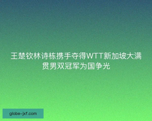 王楚钦林诗栋携手夺得WTT新加坡大满贯男双冠军为国争光